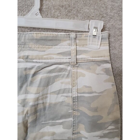 Express High Rise Denim Skirt Womens 4 Beige Gray Camo Stretch NEW - Picture 7 of 11